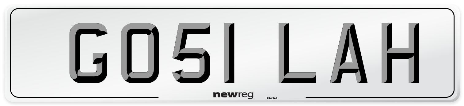 GO51 LAH Number Plate from New Reg